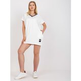 Fashion Hunters Plus size white blouse with a neckline on the back | shoptok.hr