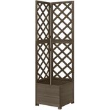  Kutna sadilica s rešetkom siva 40x40x150 cm od masivne jelovine | shoptok.hr