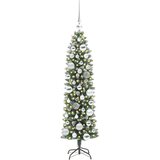 vidaXL Umjetno vitko božićno drvce s stalakom Zelena i bijela 120 cm | shoptok.hr