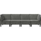  Set namještaja za dnevni boravak 4 pcs Tamnosiva Baršun | shoptok.hr