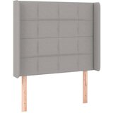 Maison Chic vzglavna omarica - nočna omarica - posteljna omarica z ušesi svetlo sivo 103x16x118/128 cm blago, (21708164) Cene