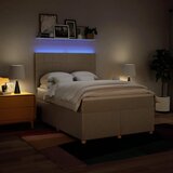  Boxspring - Krevet s oprugama i madracem krem 140 x 190 cm od tkanine - Krema 140 x 190 cm Blok s kvadratima | shoptok.hr