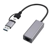 Type-C to Ethernet LAN GEMBIRD USB 3.1 + type-C Gigabit network adapter, space grey, A-USB3AC-LAN-01