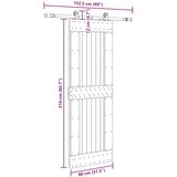  Klizna vrata NARVIK Prirodna i crna 80 x 210 cm (152 5 cm) - 80 x 210 cm (152 5 cm) Četvrtasto | shoptok.hr