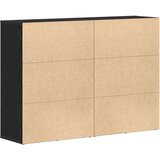  Sideboard Set od 2 komada Crni hrast Drvo metalne ručke Srednji | shoptok.hr
