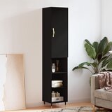 vidaXL Visoka omara črna 34,5x34x180 cm inženirski les Cene