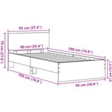 vidaXL krevetska konstrukcija crna hrastovina 90x190 cm konstruirano drvo | shoptok.hr