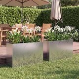  Vrtna saksija 2 kom. Srebrna 80 x 30 x 49 cm Nehrđajući čelik | shoptok.hr