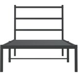  Metalni okvir za krevet s uzglavljem crni 90x200 cm | shoptok.hr