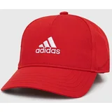 Adidas Otroška bombažna bejzbolska kapa LK CAP rdeča barva, IY5421