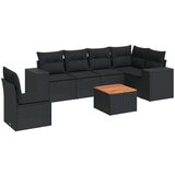 vidaXL 7-dijelni set vrtnih sofa od poliratana s jastucima crni | shoptok.hr