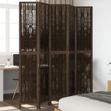 vidaXL Paravan 5-delni temno rjav trden les pavlovnije | Shoptok.si