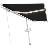  Tenda na ručno uvlačenje s LED svjetlima 500x350 cm antracit