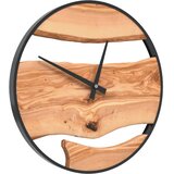 vidaXL Stenska ura rjava Ø35 cm železo in les oljke | Shoptok.si