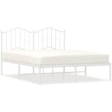 vidaXL Kovinski posteljni okvir z vzglavjem bel 150x200 cm, (20929666) Cene