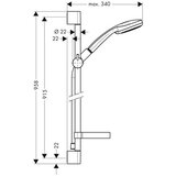 Hansgrohe ročna prha CROMA 100 Vario + konzola Unica´C 90 cm (27771000) Cene