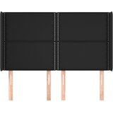  Uzglavlje s ušima crno 147x16x118/128 cm od umjetne kože | shoptok.hr