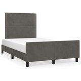  Posteljni okvir z vzglavjem temno siv 120x200 cm žamet, (20738585) | Shoptok.si