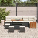  Sjedeća garnitura za vrt 12 kom. 8-Broj sjedala Crna i Krema 286 x 161 x 85 cm | shoptok.hr