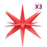 vidaXL Božične svetilke LED 3 kosi zložljive rdeče 100 cm | Shoptok.si