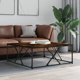 vidaXL Klubska mizica dimljeni hrast 100x100x40 cm inženirski les | Shoptok.si