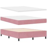 Box Postelja z vzmetnico roza 140x190 cm žamet, (22083585) | Shoptok.si