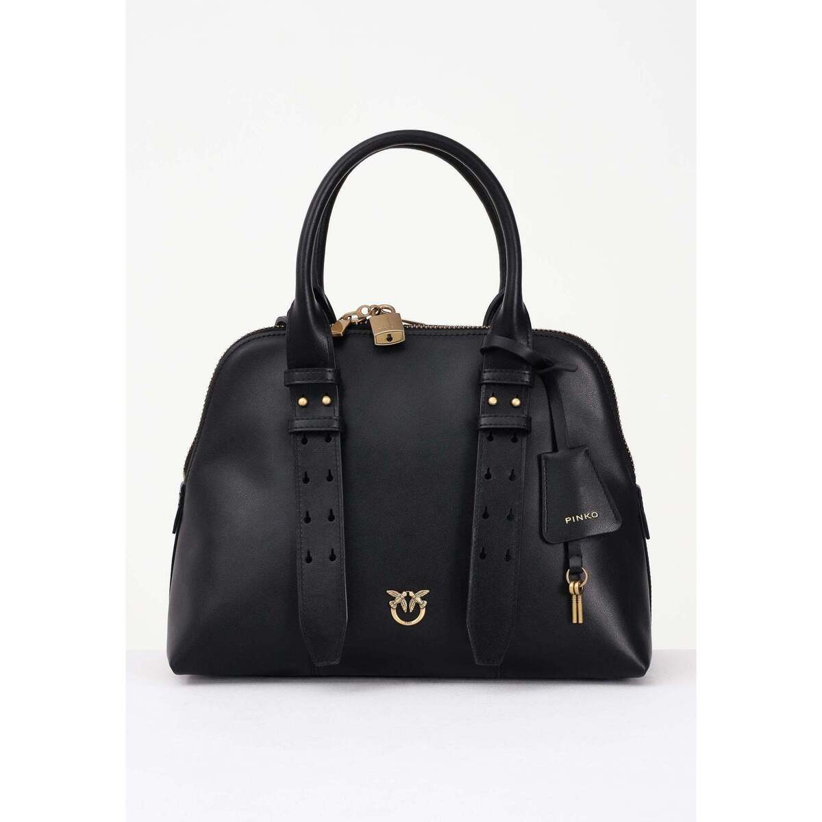 Pinko BOWLING BAG MEDIUM VITELLO Crna Cijene