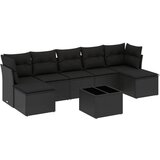 Maison Chic Seti vrtnega pohištva - Vrtna garnitura - Vrtni pohištvo set 8-delna z blazinami črn poli ratan, (21800942) | Shoptok.si