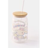 Sinsay Staklena šalica s bambusovim poklopcem i slamkom Cinnamoroll | shoptok.hr