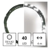 LED božična nano veriga zelena, 4 m, zunanja in notranja, hladna bela, časovnik D3AC03