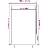  Vanjska roleta 100 x 250 cm bijelo-narančasta | shoptok.hr