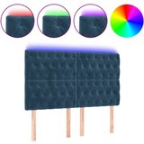 The Living Store led posteljno vzglavje temno modro 160x7x118/128 cm žamet - led vzglavje, (21418648) | Shoptok.si