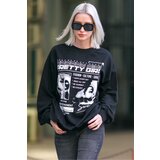 Madmext Women's Black Printed Oversize Sweatshirt | ePonuda.com