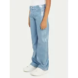 Calvin Klein Jeans Hlače iz tkanine IG0IG02383 Modra Wide Leg