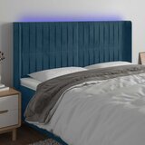  LED uzglavlje tamnoplavo 183 x 16 x 118/128 cm od tkanine | shoptok.hr