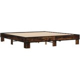  Okvir za krevet boja hrasta 200x200cm konstruirano drvo i metal | shoptok.hr