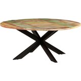  Blagovaonski stol okrugli 175 x 75 cm masivno obnovljeno drvo | shoptok.hr