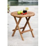 Garden Pleasure Okrogla vrtna mizica iz masivnega tika ø 50 cm Mitan – | Shoptok.si