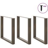  Noge za blagovaonski stol U-oblik 3 kom Prirodni čelik 80 x (72-73) cm Čelik | shoptok.hr