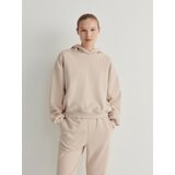 Reserved - Bombažna jopa s kapuco - Bež | Shoptok.si