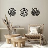 Wallity flowers - 274 s black decorative metal wall accessory Cene
