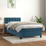 Maison Chic Box spring postelja - Vzmetna postelja z vzmetnico temno modra 100x200 cm žamet SL19579, (21893195) | Shoptok.si