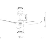 Globo 03608 - LED prigušiva plafonski ventilator BLACKWELL LED/20W/230V + daljinski upravljač | Eponuda.com