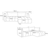 Bobochic Paris Tamno plava kutna garnitura od bouclé tkanine (s lijevim kutom/s ležaljkom) Azra – | shoptok.hr