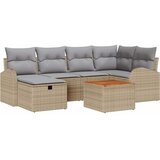  Sjedeća garnitura za vrt 7 kom. Bež poliratan 234 x 124 x 85 cm | shoptok.hr