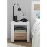 XORA nočna omarica, bela, hrast artisan | Shoptok.si
