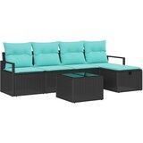  Set sofe s jastukom s pohranom 6 pcs Crna i Tirkizna poliratan | shoptok.hr
