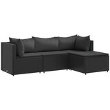 The Living Store Vrtna sedežna garnitura 4-delna z blazinami črn poli ratan - Vrtna Sedežna Garnitura, (21625592) | Shoptok.si