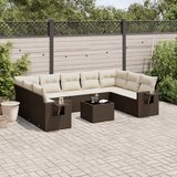  10-dijelni set vrtnih sofa od poliratana s jastucima smeđi | shoptok.hr
