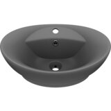 Maison Chic Razkošen Umivalnik - Kopalna umivalnik - Lavabo ovalen mat temno siv 58,5x39 cm keramika, (21684693) Cene